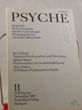 Artikelbild des Artikels “11/29, 1975, Helmut Dahmer Psychoanalyse als Gesellschaftstheorie “