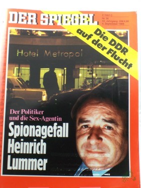 Artikelbild des Artikels “36/1989, 4. September, Spionagefall Heinrich Lummer “