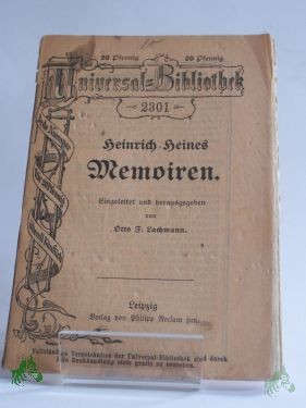 Product image of the product “Heinrich Heines Memoiren, herausgegeben von otto Lachmann ”