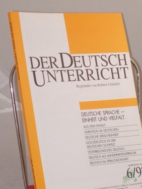 Artikelbild des Artikels “6/1992, Deutsche Sprache - Einheit und Vielfalt “