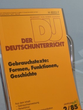 Artikelbild des Artikels “2/1985, Gebrauchstexte, Formen, Funktionen, Geschichte “