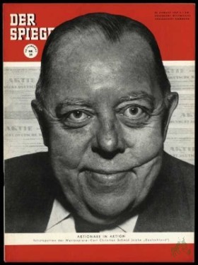 Artikelbild des Artikels “35/1954, AKTIONÄRE IN AKTION; SCHUTZPATRON DER WERTPAPIERE CARL CHRISTIAN SCHMID “