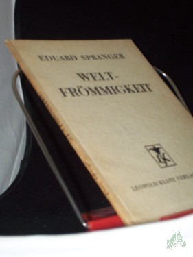 Artikelbild des Artikels “Weltfrömmigkeit : Ein Vortrag / Eduard Spranger “