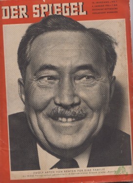 Artikelbild des Artikels “1/1956, Zwölf Arten von Renten für eine Familie, an 20000 Paragraphen gescheitert: Arbeitsminister Storch “