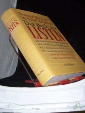 Artikelbild des Artikels “Das Buch der Listen : die bekanntesten Weltuntergänge, die beliebtesten Maggisuppen, die dümmsten Kriminellen, die unbeliebtesten Lottozahlen sowie 581 weitere Rekorde und Wissenslückenfüller aus Wirtschaft, Politik, Gesellschaft, Sport / W “