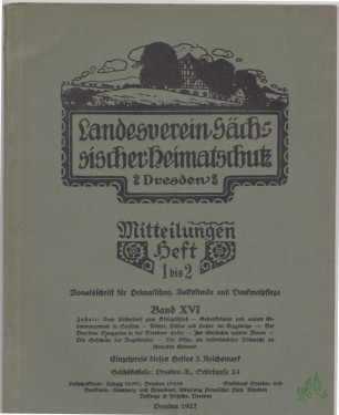 Artikelbild des Artikels “Mitteilungen Heft 1/2, Band XVI, 1927 “