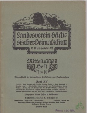 Artikelbild des Artikels “Mitteilungen Heft 7/10, Band XV, 1926 “