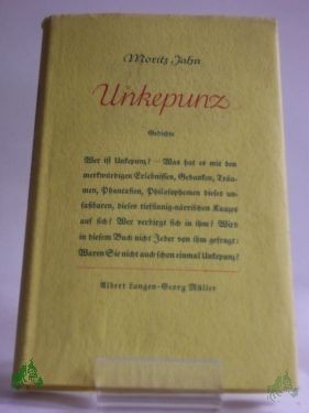 Artikelbild des Artikels “Unkepunz : Ein dt. Gesicht / Moritz Jahn “