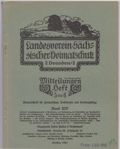 Artikelbild des Artikels “Mitteilungen Heft 5/6, Band XIV “