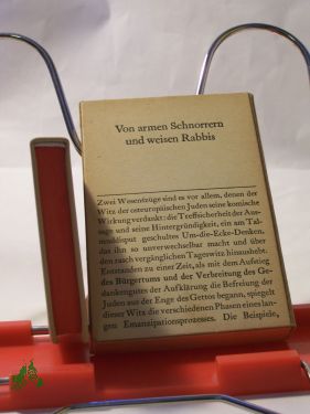 Artikelbild des Artikels “Von armen Schnorrern und weisen Rabbis : Witze, Anekdoten u. Sprüche
/ hrsg. u. mit e. Nachw. vers. von Jutta Janke, d. e. Teil d. Beitr.
aus d. Jidd. u. Poln. übers. “