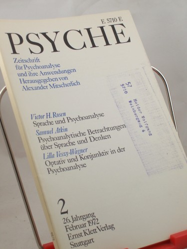 Artikelbild des Artikels “2/26, 1972, Optativ und Konjunktiv in der Psychoanalyse, “