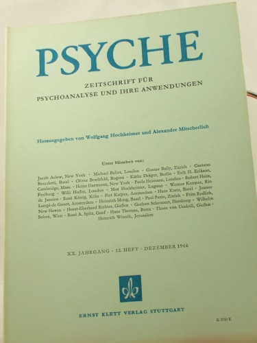 Artikelbild des Artikels “XX/12, 1966, Zur Psychodynamik der sogenannten iatrogenen Neurose “