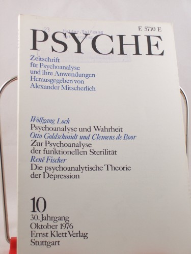 Artikelbild des Artikels “10/30, 1976, René Fischer Die klassische und ichpsychologische
Theorie der Depression “