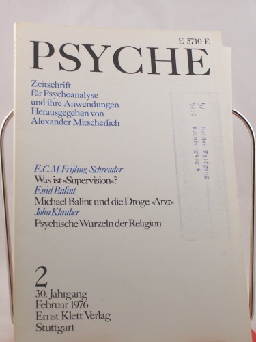 Artikelbild des Artikels “2/30, 1976, E. C. M. Frijling-Schreuder Bemerkungen zur Supervision “