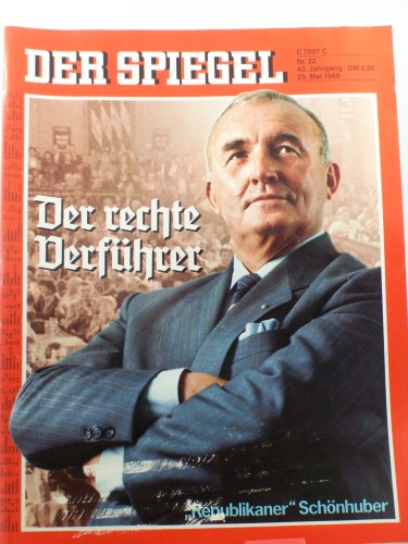 Artikelbild des Artikels “22/1989, 29. Mai, Der rechte Verführer, Republikaner Schönhuber “