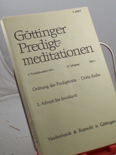 Artikelbild des Artikels “Ordnung der Predigttexte, 1. Advent bis Invokavit, Heft 1, 1974 “