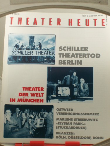 Artikelbild des Artikels “Heft 8/1993, Schiller Theatertod Berlin “