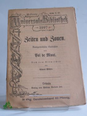 Artikelbild des Artikels “Zeiten und Zonen, ausgewählte Gedichte, nach dem blämischen von
Albert Möser “