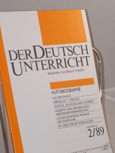 Artikelbild des Artikels “2/1989, Autobiographie “