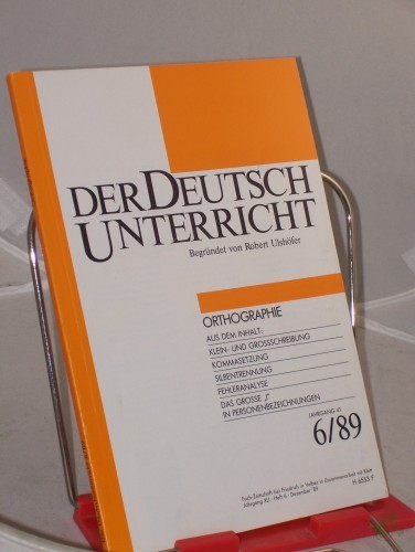 Artikelbild des Artikels “6/1989, Orthographie “
