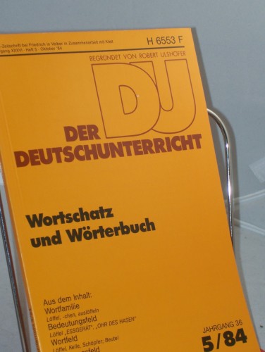 Artikelbild des Artikels “5/1984, Wortschatz und Wörterbuch “