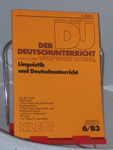 Artikelbild des Artikels “6/1983, Linguistik und Deutschunterricht “