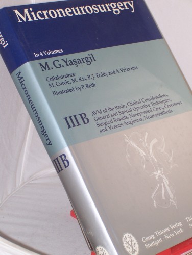 Artikelbild des Artikels “AVM of the brain, clinical considerations, general and special
operative techniques, surgical results, nonoperated cases, cavernous
and venous angiomas, neuroanesthesia / M. G. Ya?argil. Collab.: M.
Curcic... Illustrationen by P. Roth “