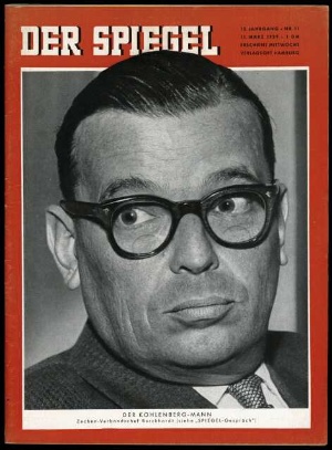 Artikelbild des Artikels “11/1959, Der Kohlenberg Mann, Zechen Verbandschef Burckhardt “