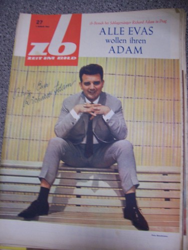 Artikelbild des Artikels “1/1964 zb Besuch bei Schlagersänger Richard Adam in Prag, Alle Evas
wollen ihren Adam “