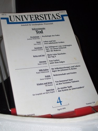 Artikelbild des Artikels “4/1991, Schwerpunkt Tod “