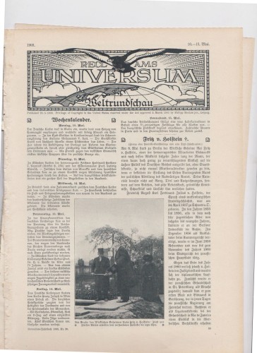 Artikelbild des Artikels “10-15 Mai 1909 “