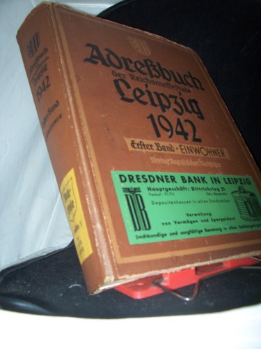 Artikelbild des Artikels “Adreßbuch der Reichsmessestadt Leipzig 1942, erster Band,EINWOHNER “