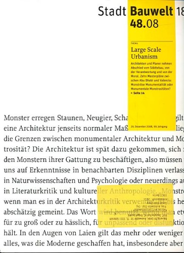 Artikelbild des Artikels “48/2008 Large Scale Urbanism “