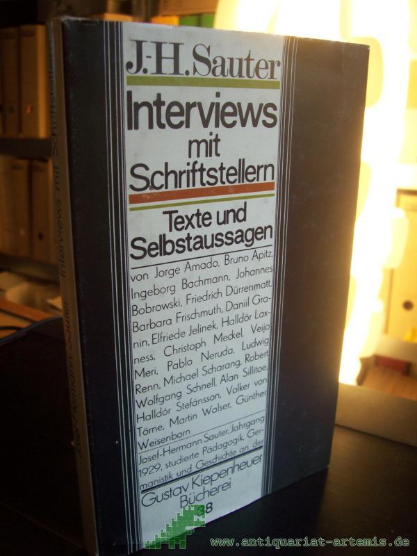 Product image 1 of the product “Interviews mit Schriftstellern : Texte u. Selbstaussagen / Josef-Hermann Sauter ”