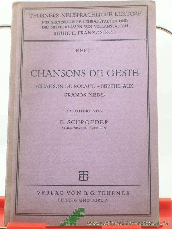 Artikelbild 1 des Artikels “Chansons de geste / M. u. G. Huisman. Erl. von E. Schroeder “