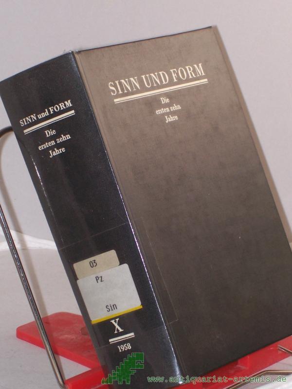 Product image 1 of the product “Sinn und Form : Beiträge zur Literatur ; zehntes Jahr 1958 ”