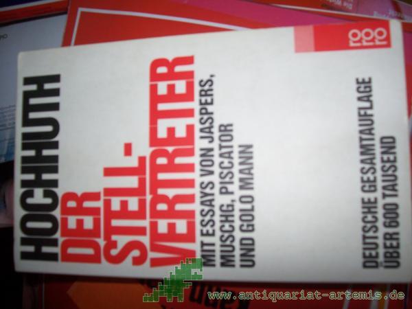 Product image 1 of the product “Der Stellvertreter : ein christliches Trauerspiel / Rolf Hochhuth. Mit einem Vorw. von Erwin Piscator und Essays von Karl Jaspers... ”