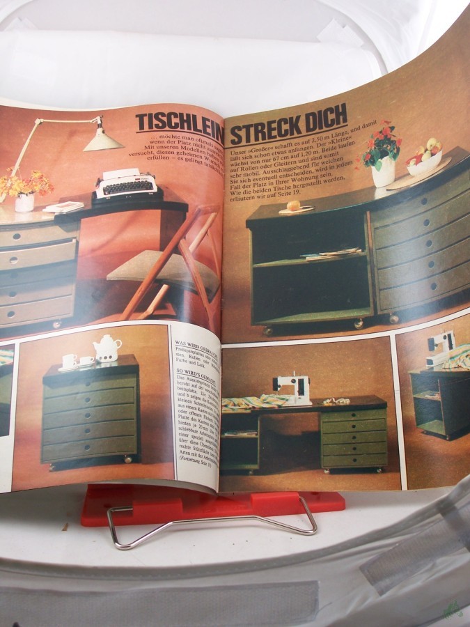 Artikelbild 2 des Artikels “1/1985, Etagengarten für den Balkon, zwei Tische zum selbermachen die mit dem Ausziehprinzip und mit Rollen funktionieren (siehe Foto) “