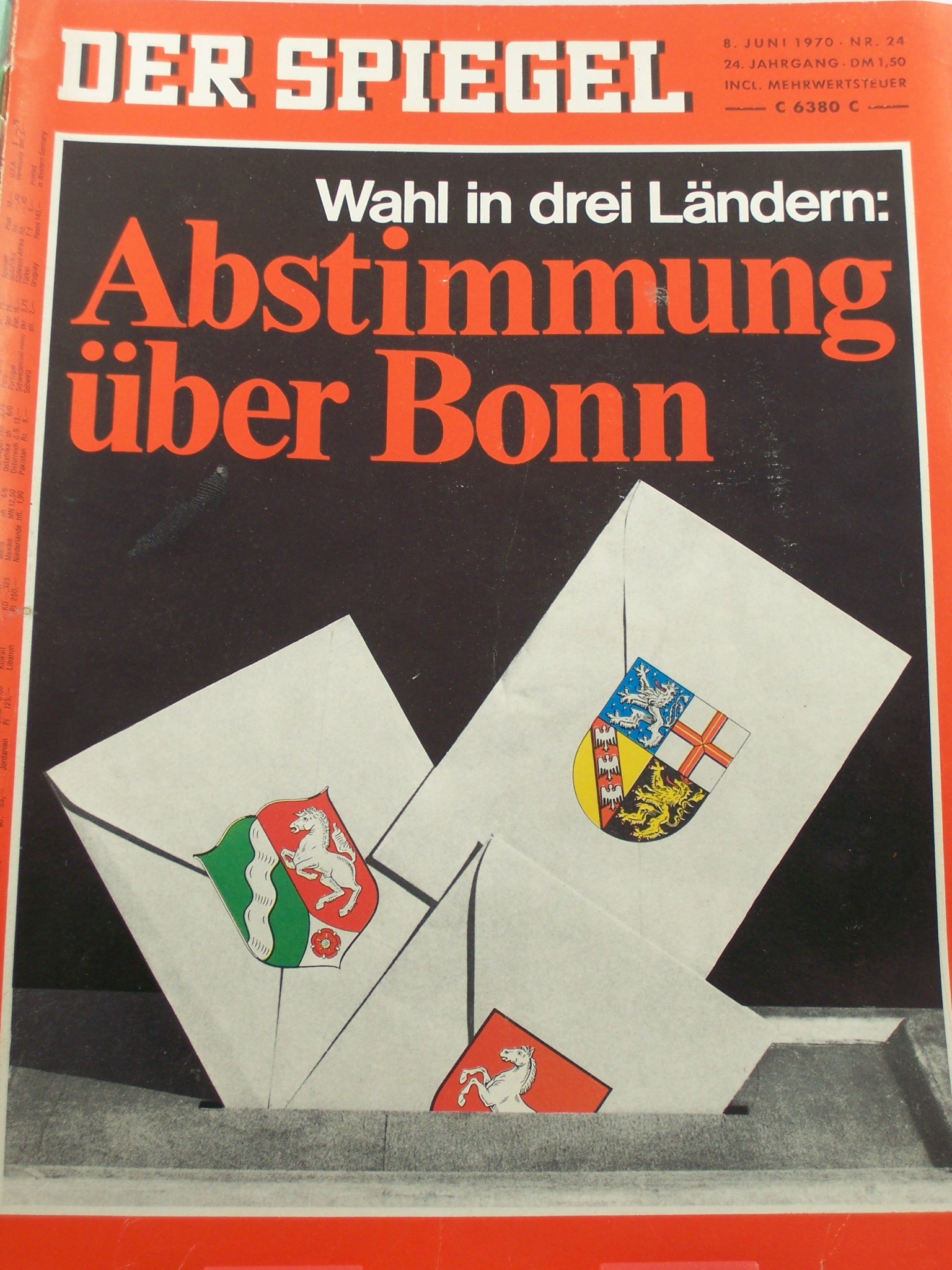 Artikelbild 1 des Artikels “24/1970, Wahl in drei Ländern, Abstimmung über Bonn “