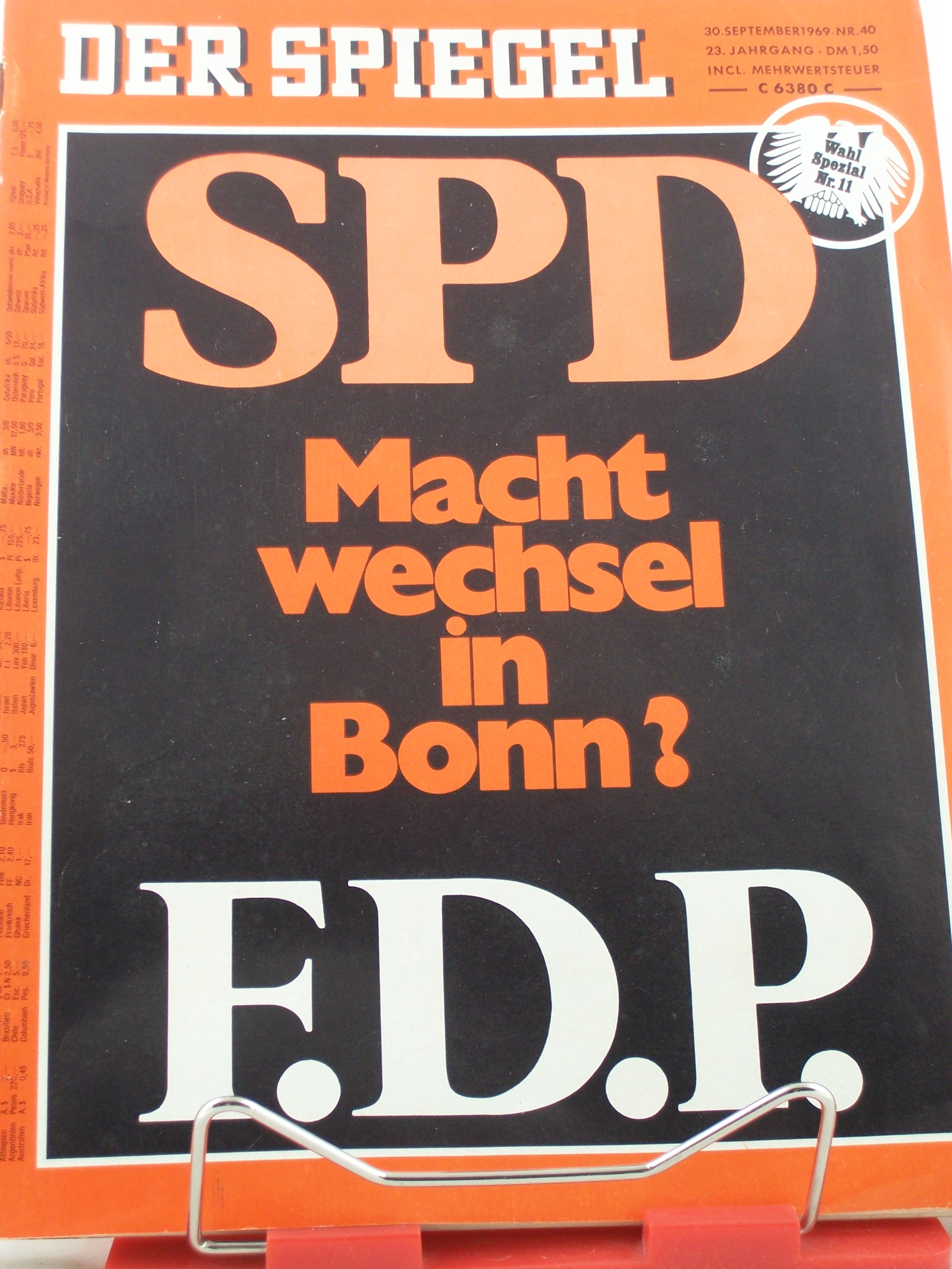 Artikelbild 1 des Artikels “40/1969, SPD Machtwechsel in Bonn? F.D.P. “