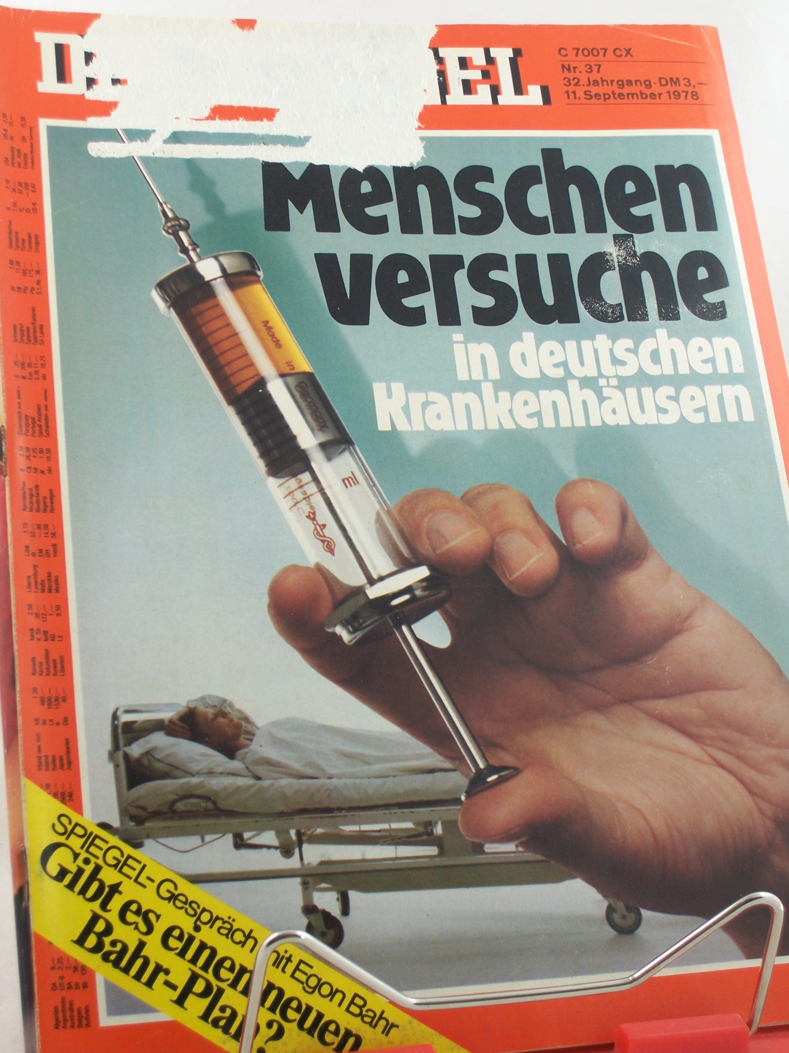 Artikelbild 1 des Artikels “37/1978, Menschenversuche in deutschen Krankenhäusern “