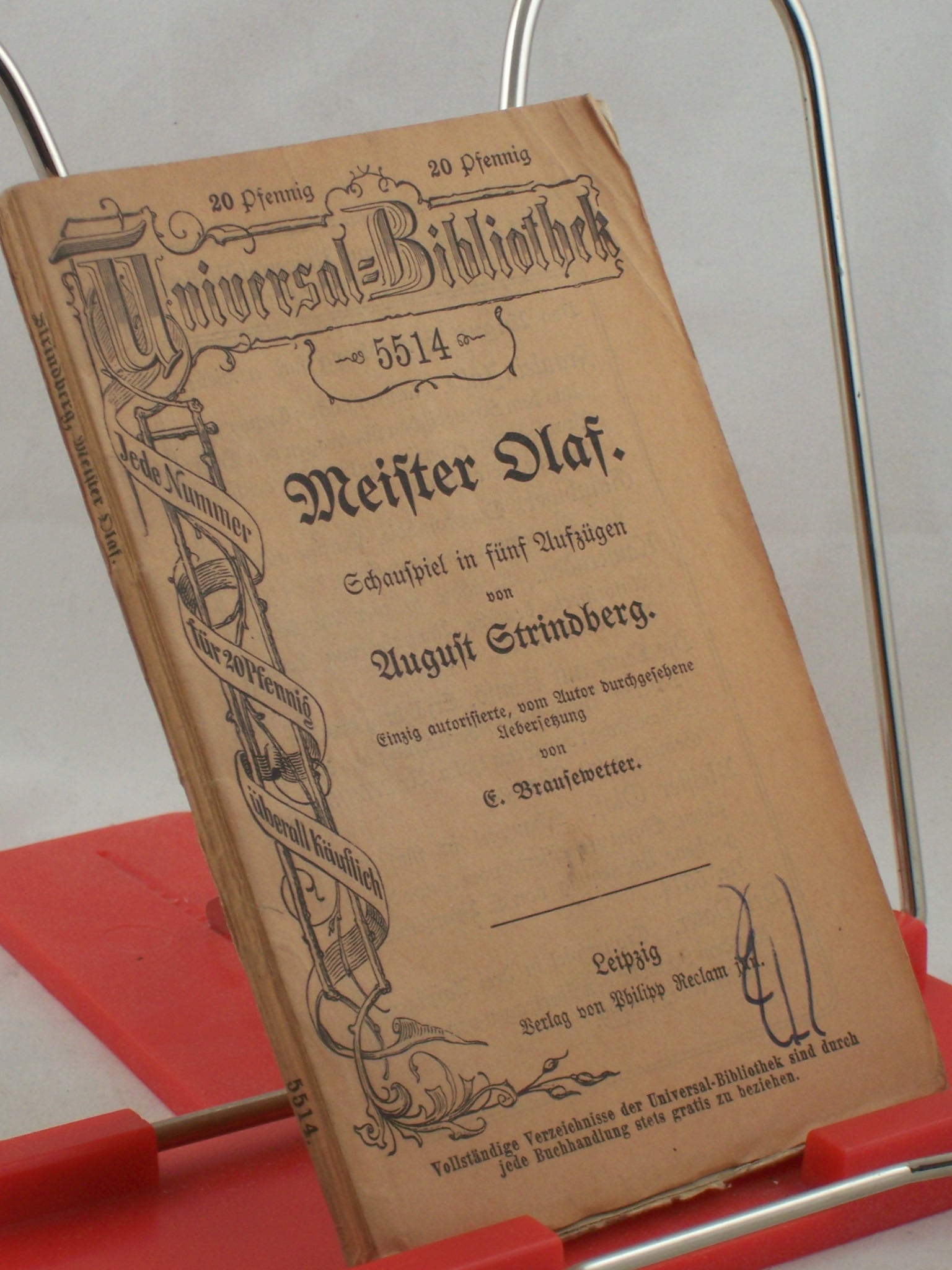 Artikelbild 1 des Artikels “Meister Olaf : Schauspiel in 5 Aufz. / von August Strindberg. Einzig
autor., v. Autor durchges. Übers. von E. Brausewetter “