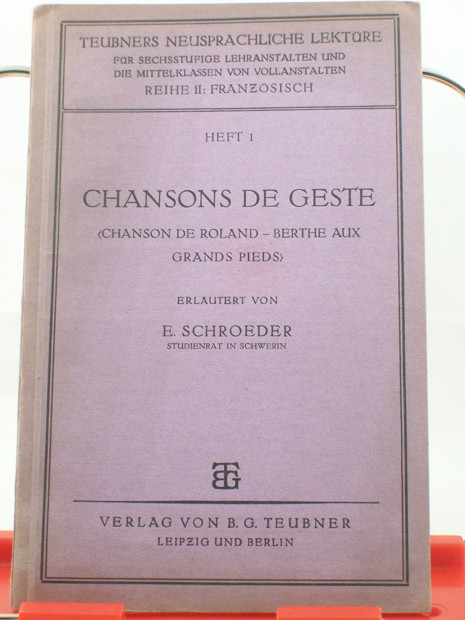 Artikelbild 1 des Artikels “Chansons de geste / M. u. G. Huisman. Erl. von E. Schroeder “