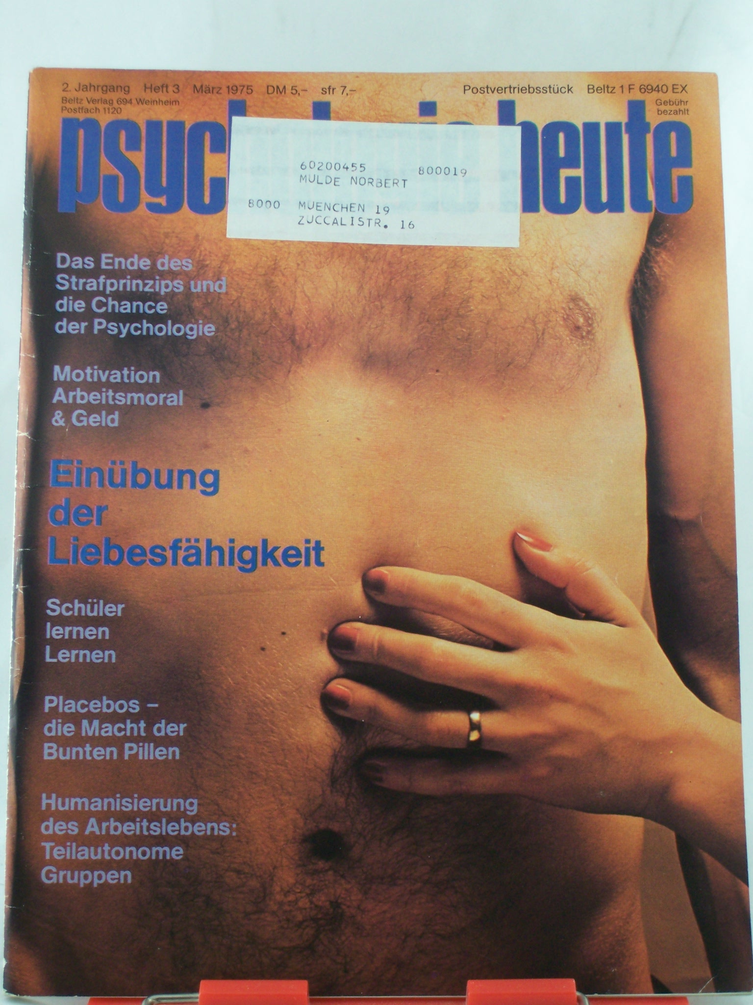 Artikelbild 1 des Artikels “3/1975, Einübung der Liebesfähigkeit “