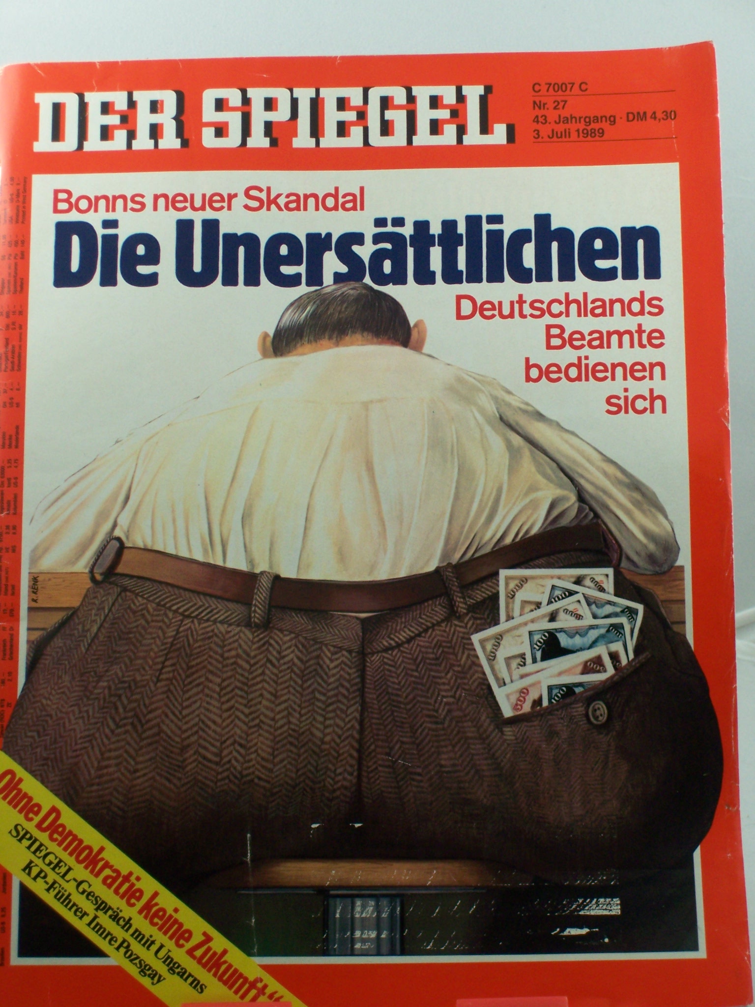 Artikelbild 1 des Artikels “27/1989, 3. Juli, Die Unersättlichen, Deutschlands Beamte bedienen sich “