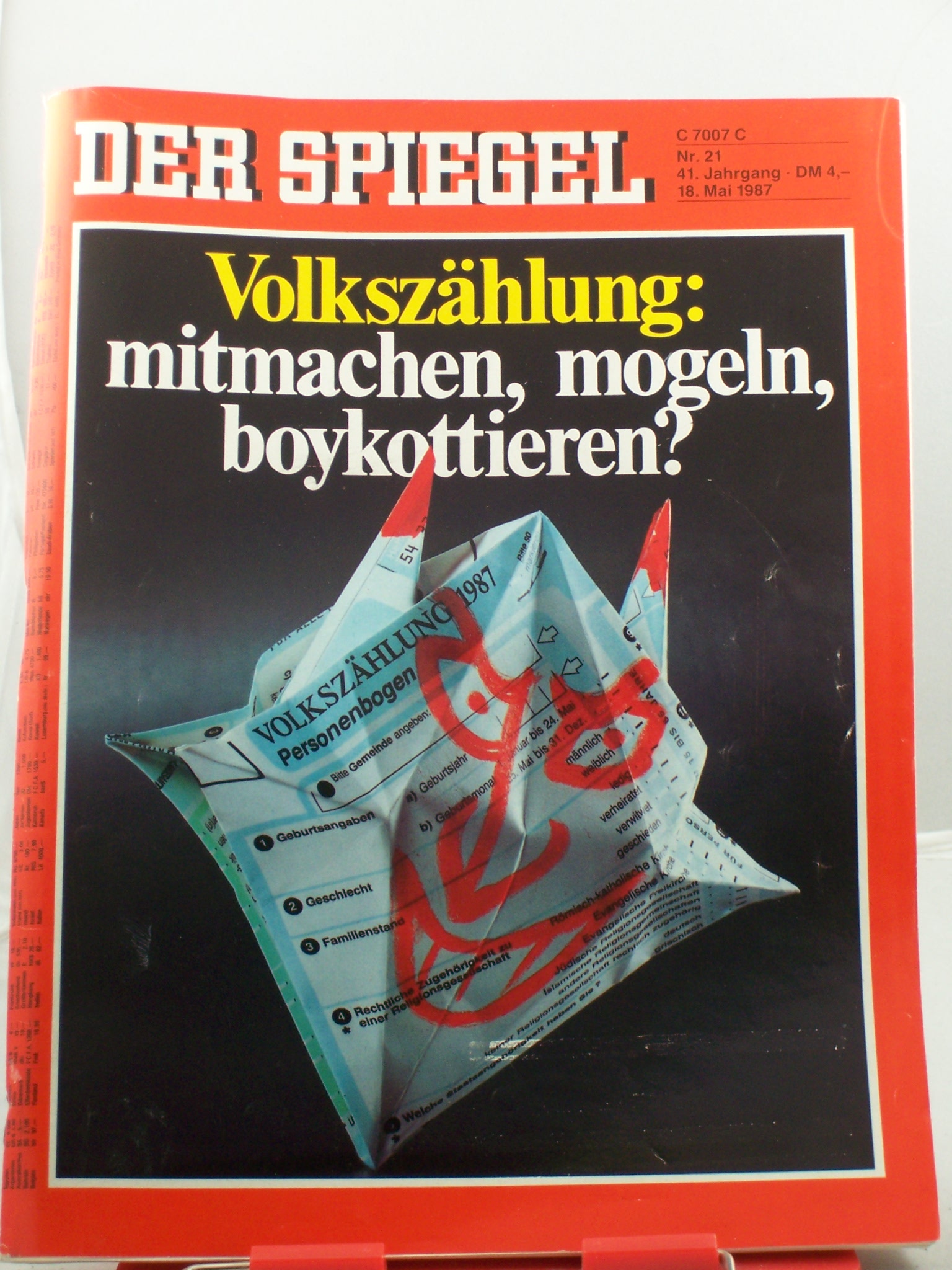 Artikelbild 1 des Artikels “21/1987, 18. Mai, Volkszählung “