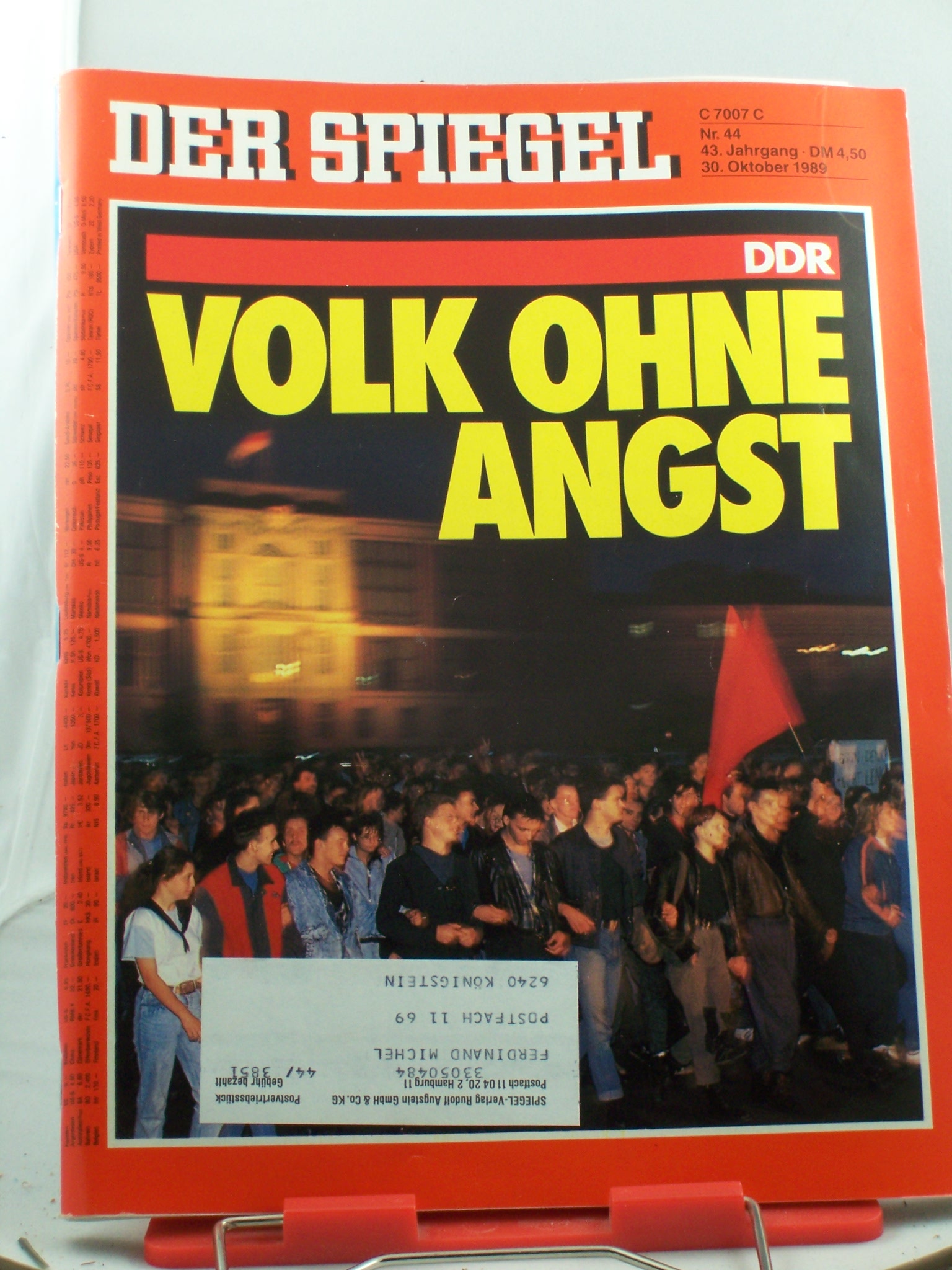 Artikelbild 1 des Artikels “44/1989, 30. Oktober, Volk ohne Angst “