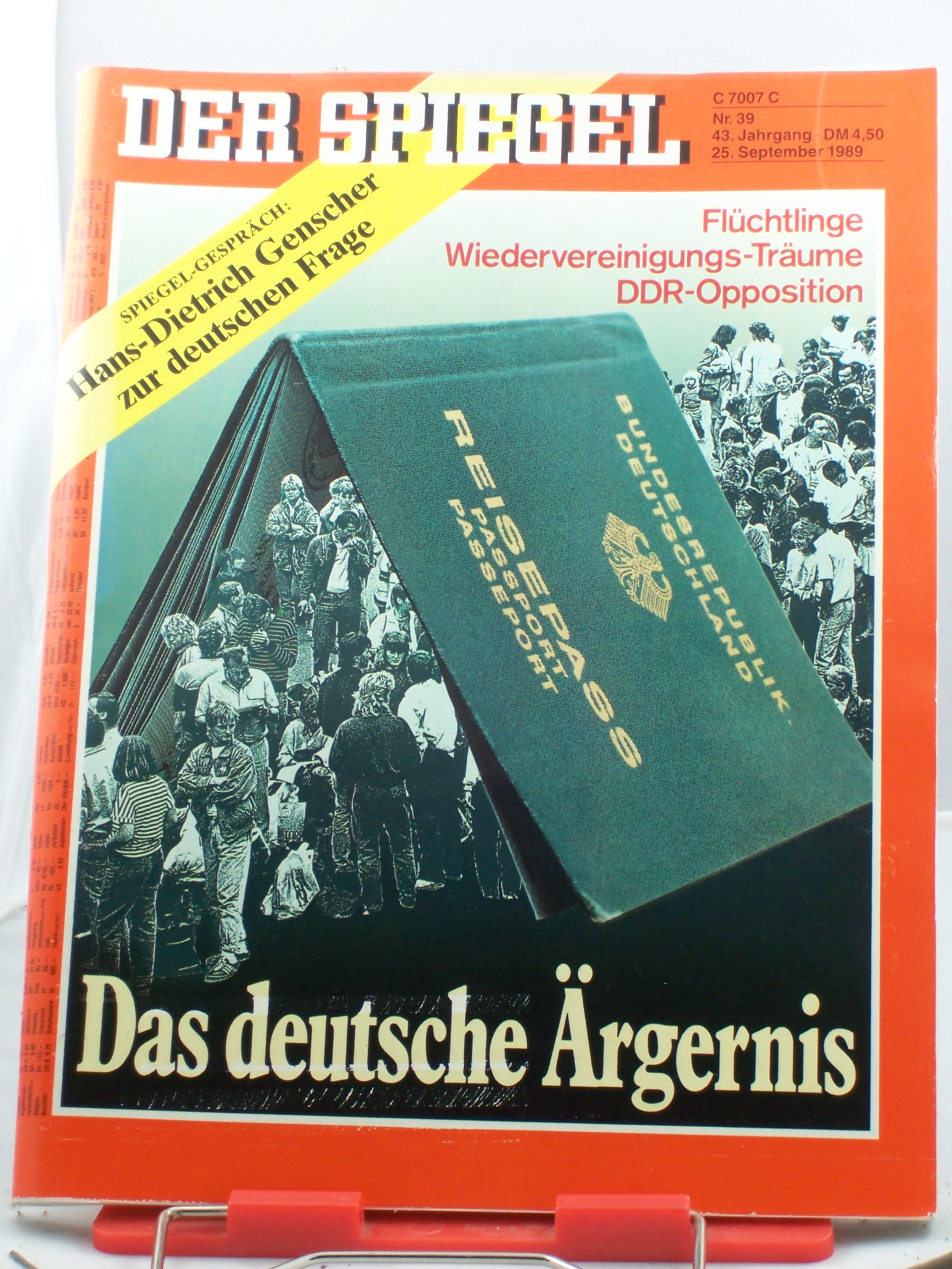Artikelbild 1 des Artikels “39/1989, 25. September, Das deutsche Ärgernis “