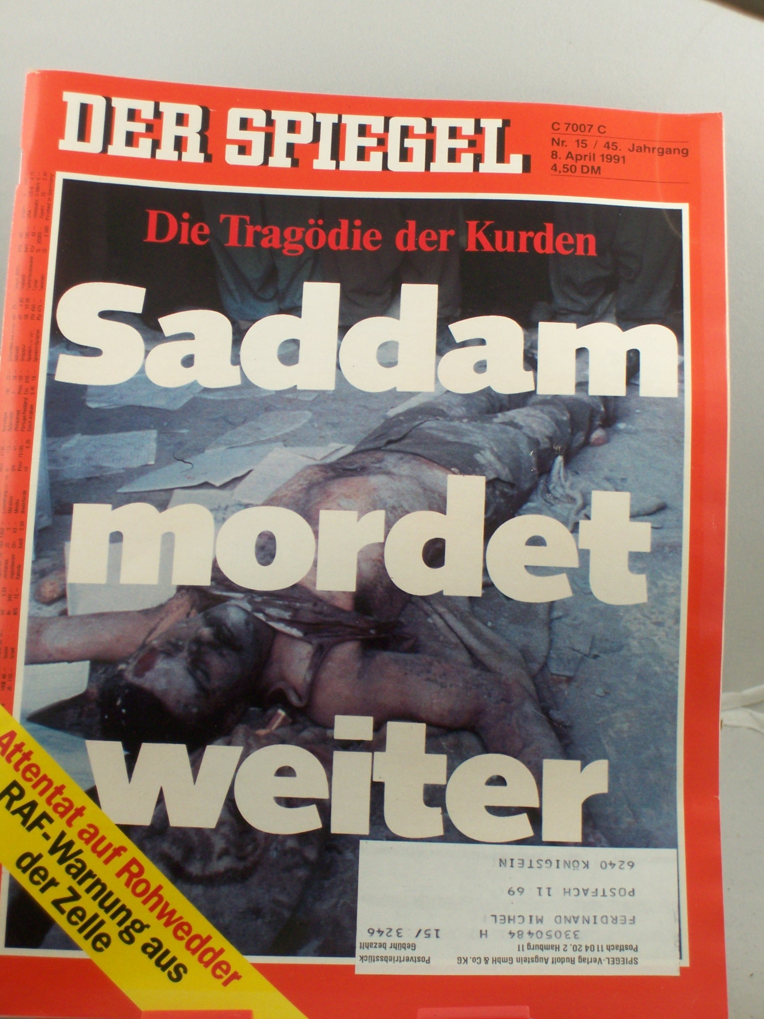 Artikelbild 1 des Artikels “15/1991, 8. April, Saddam mordet weiter “