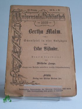Artikelbild 1 des Artikels “Oskar Wijkander, Bertha Malm, Schauspiel in vier Aufzügen “